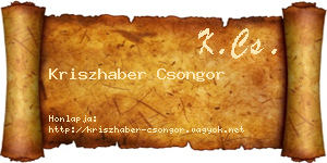 Kriszhaber Csongor névjegykártya